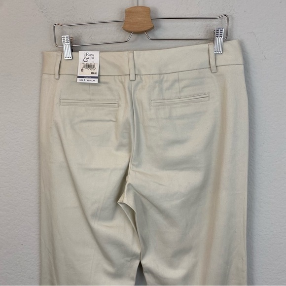 GH Bass & Co Pale Taupe Straight leg Stretch Pants Pockets Size 8 NWT - Picture 7 of 10